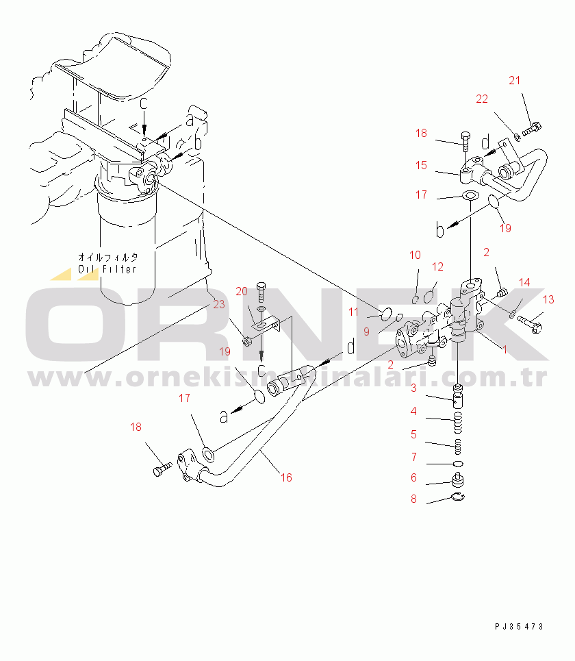 Komatsu S6D125-1XX-FA S/N 10001-UP LUBRICATING OIL PIPING(#38383-)
