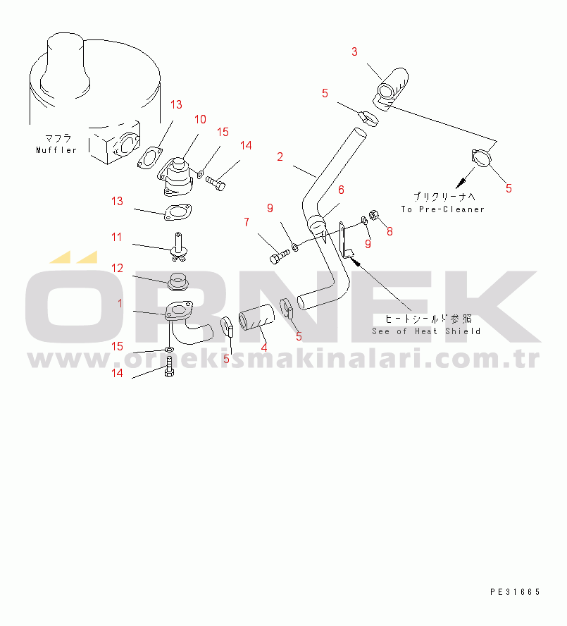 Komatsu S6D140-1Z S/N 17626-UP EJECTOR PIPING