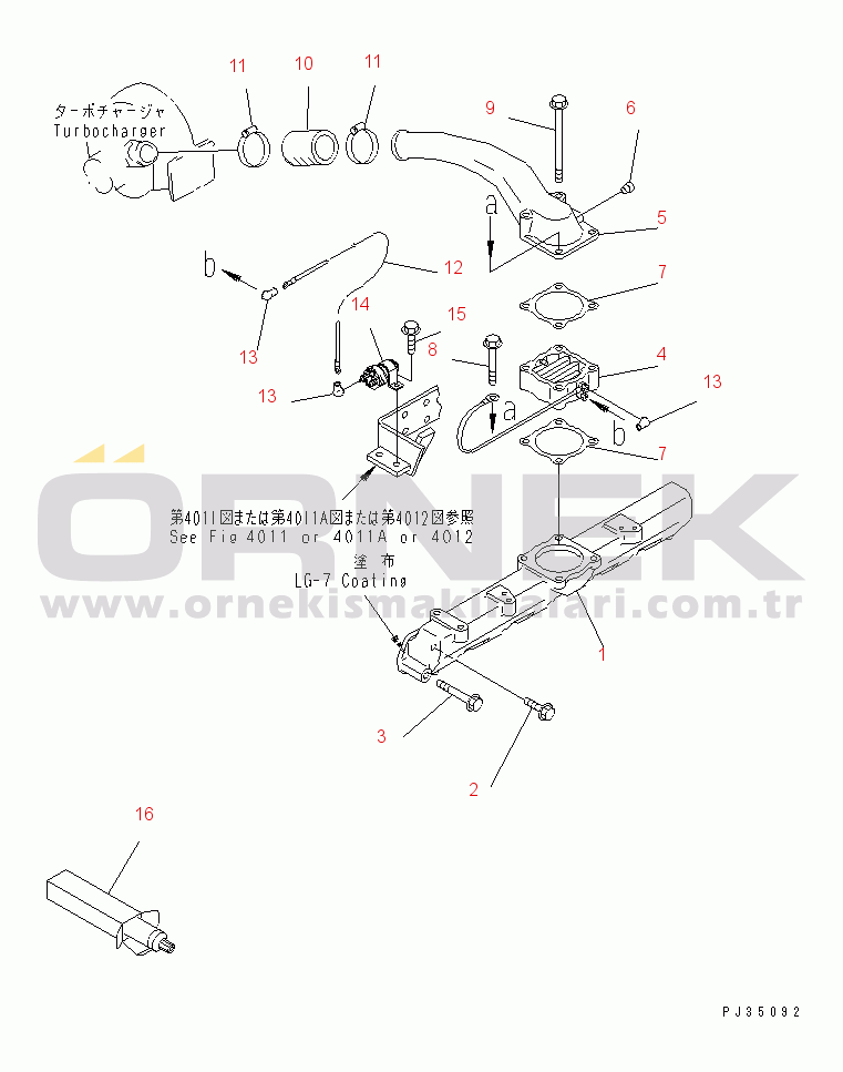 Komatsu S6D95L-1KK-1 S/N 35360-UP AIR INTAKE MANIFOLD AND CONNECTION