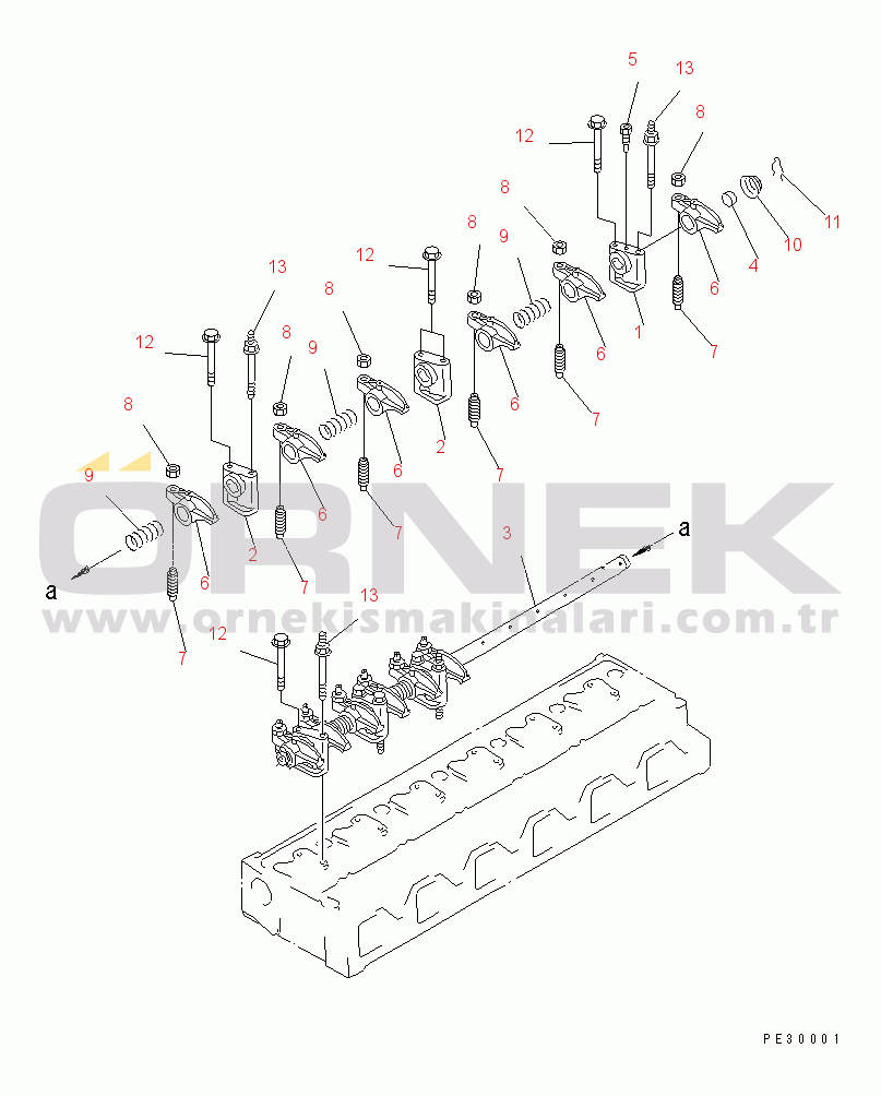Komatsu S6D95L-1D S/N 15060-UP ROCKER ARM