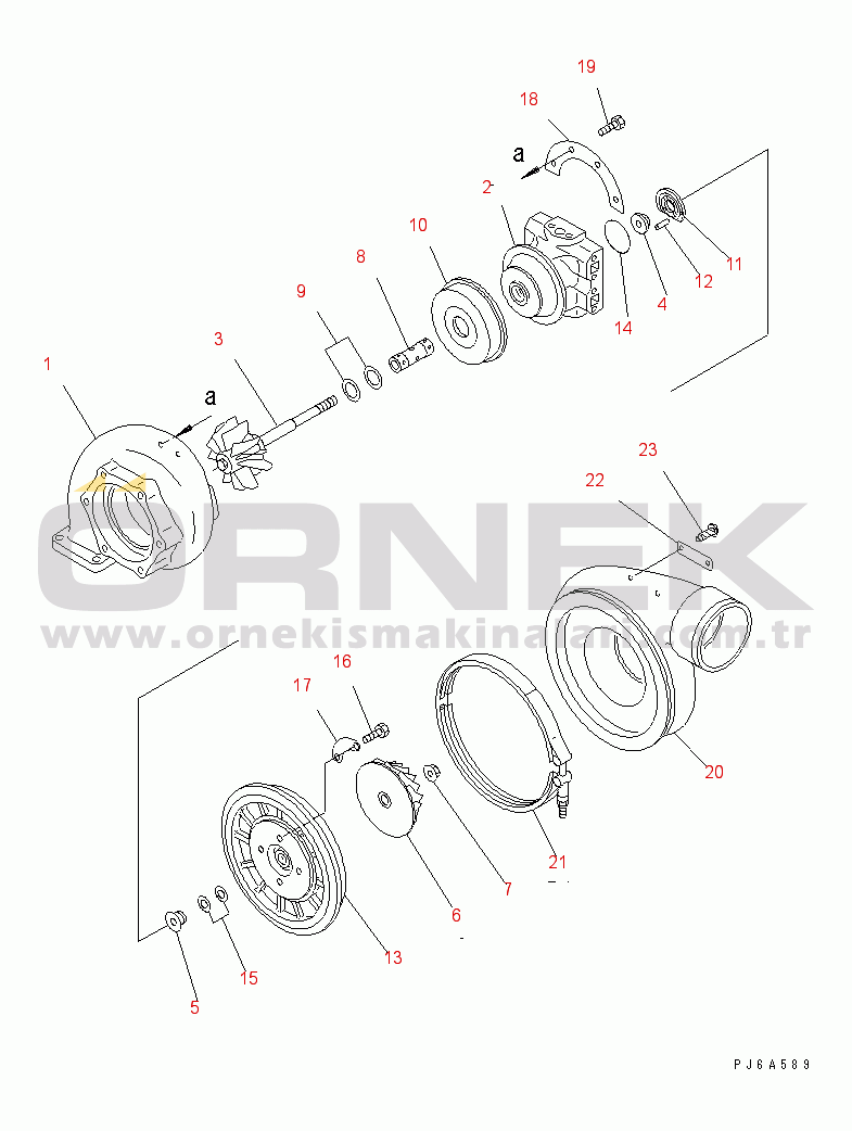 Komatsu SA12V140-1E-47 S/N 10001-UP TURBOCHARGER (KTR110G-F45A) (FOR REGULATION OF EC) (INNER PARTS)(#11545-)