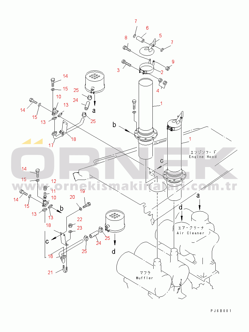 Komatsu SA12V140-1E-47 S/N 10001-UP EJECTOR VALVE AND EXHAUST PIPE(#10100-11053)