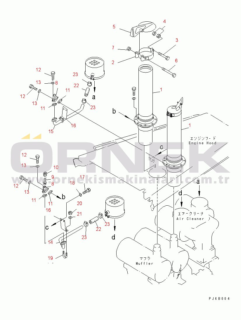 Komatsu SA12V140-1E-47 S/N 10001-UP EJECTOR VALVE AND EXHAUST PIPE (FOR REGULATION OF EC)(#10868-12124)