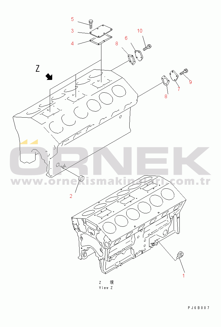 Komatsu SA12V140-1E-47 S/N 10001-UP CYLINDER BLOCK BLIND COVER(#11946-)