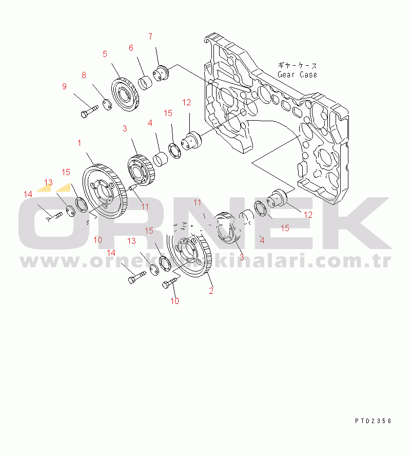 Komatsu SA12V140-1E-47 S/N 10001-UP IDLER GEAR(#11042-)