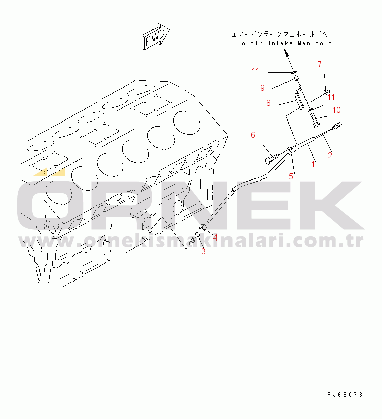 Komatsu SA12V140-1E-47 S/N 10001-UP OIL LEVEL GAUGE(#10391-11041)