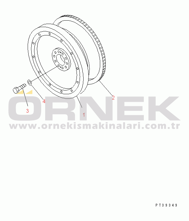 Komatsu SA12V140-1E-47 S/N 10001-UP FLYWHEEL
