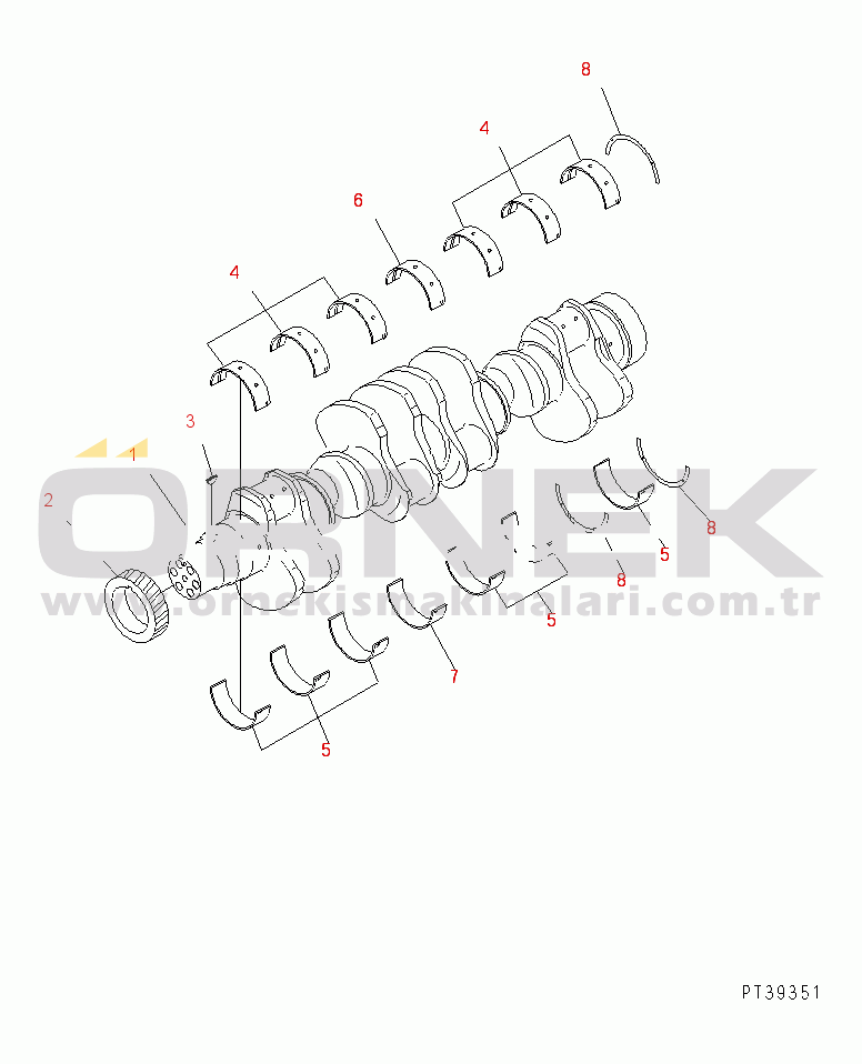 Komatsu SA12V140-1E-47 S/N 10001-UP CRANKSHAFT