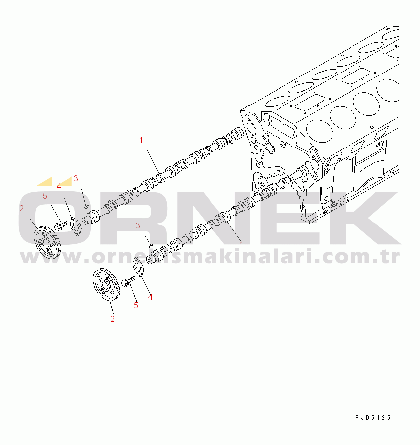 Komatsu SA12V140-1E-47 S/N 10001-UP CAMSHAFT(#11893-)