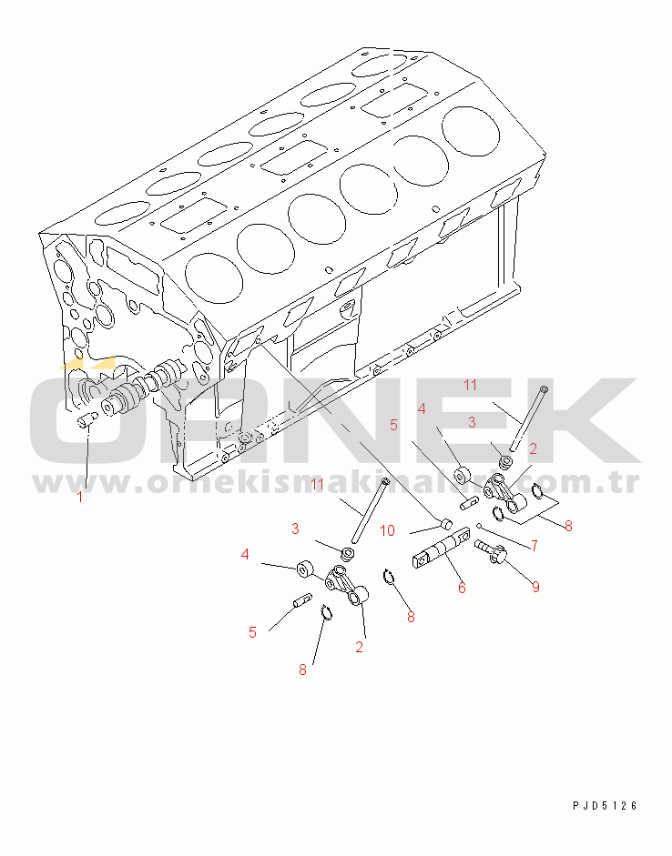 Komatsu SA12V140-1E-47 S/N 10001-UP CAMFOLLOWER(#11946-)