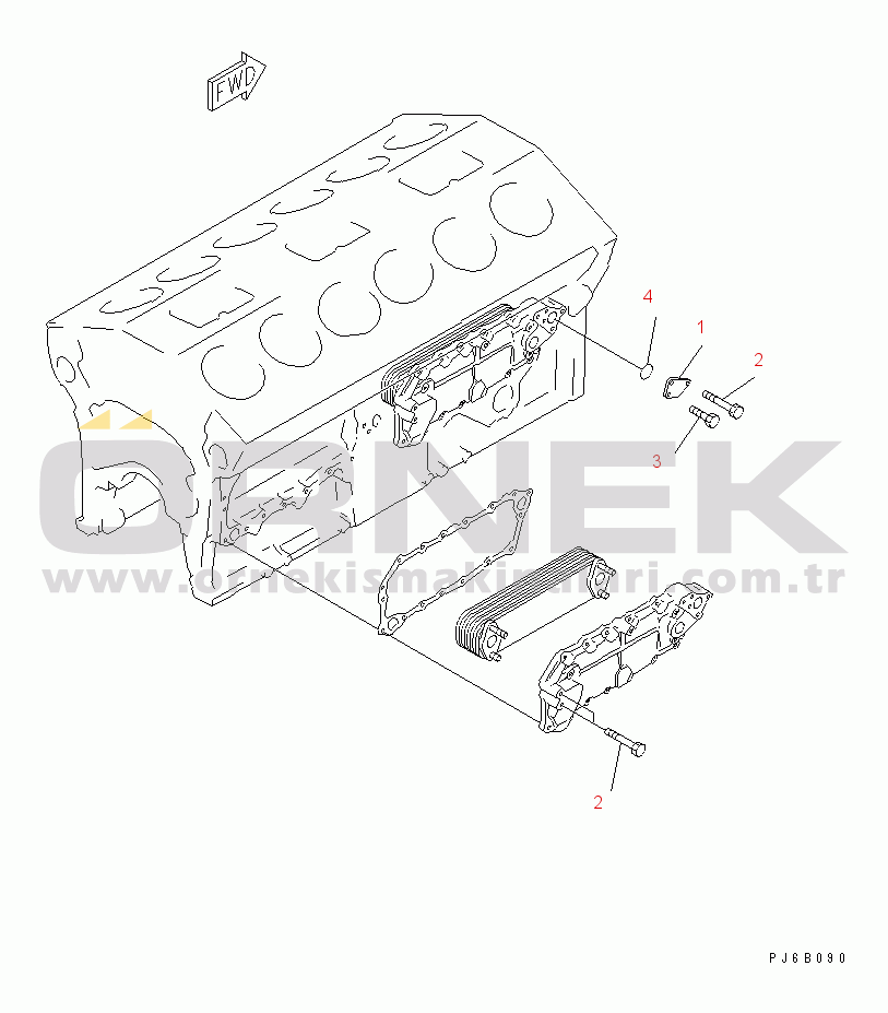Komatsu SA12V140-1E-47 S/N 10001-UP OIL COOLER MOUNTING(#11946-)