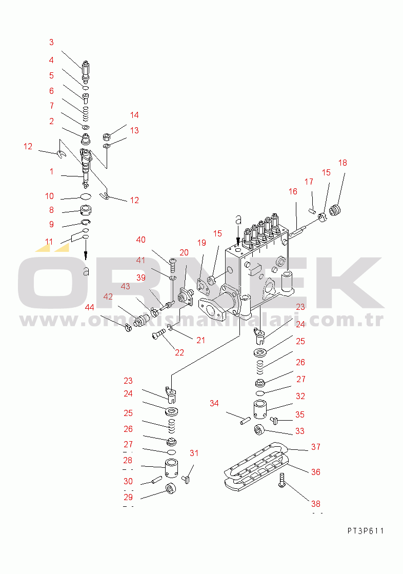 Komatsu SA12V140-1E-47 S/N 10001-UP FUEL INJECTION PUMP (PUMP L.H.) (2/2) (INNER PARTS)(#10298-)