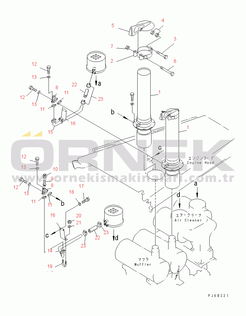 Komatsu SA12V140-1E-47 S/N 10001-UP EJECTOR VALVE AND EXHAUST PIPE (FOR EC REGULATION)(#12125-)