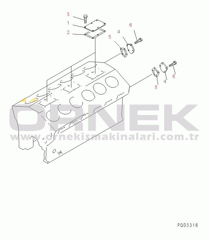 Komatsu SA12V140-1S S/N 11640-UP CYLINDER BLOCK COVER(#11640-11948)