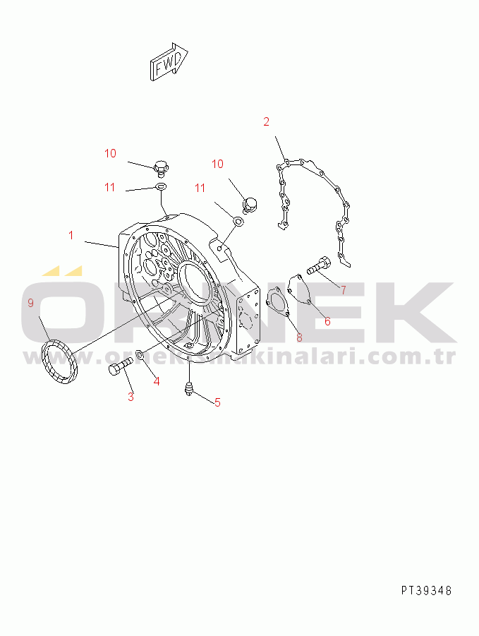 Komatsu SA12V140-1A-80 S/N 10001-UP FLYWHEEL HOUSING