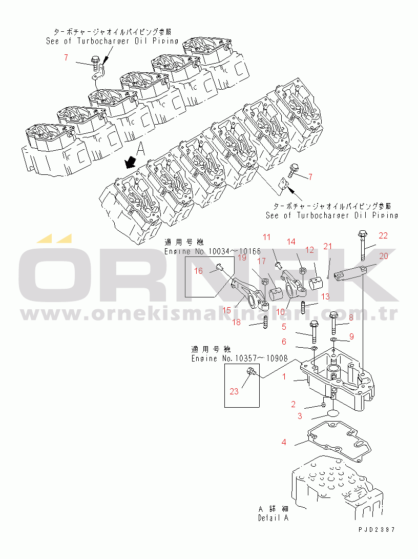 Komatsu SA12V140-1A-A S/N 10001-UP ROCKER ARM AND HOUSING(#10001-10778)