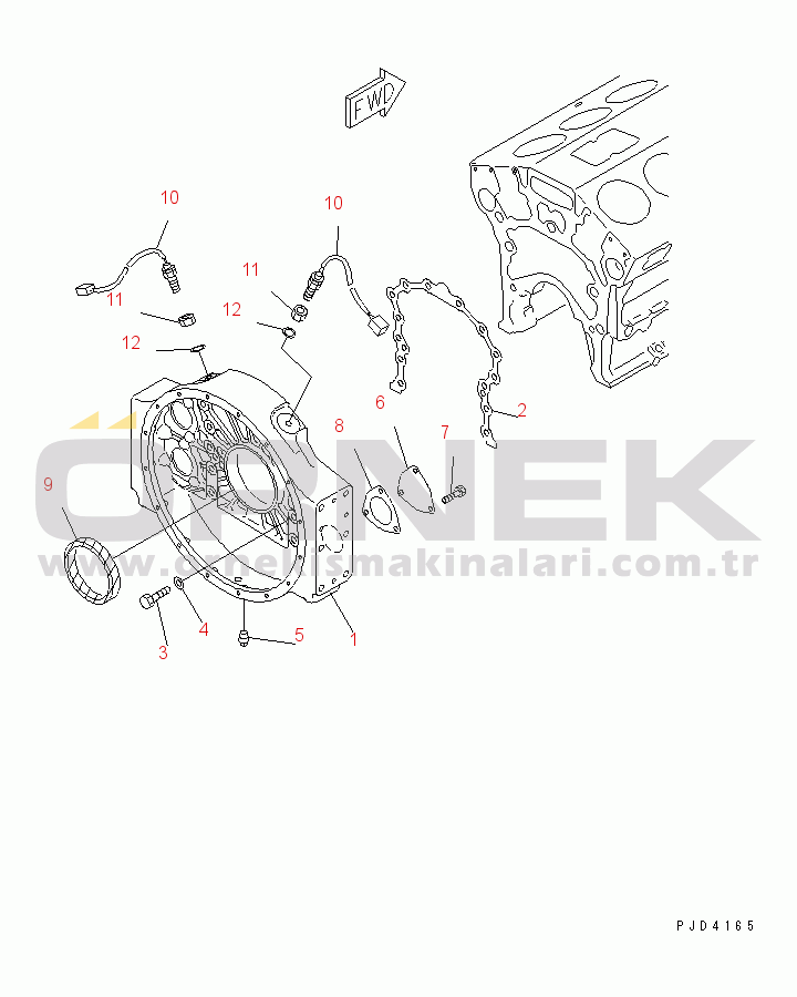 Komatsu SA12V140-1S-TA S/N 10001-UP FLYWHEEL HOUSING(#10034-)