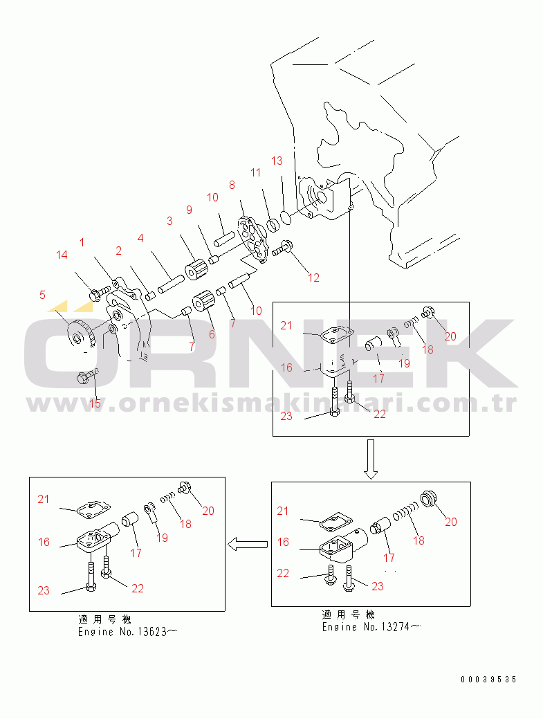 Komatsu SA12V140-1S-TA S/N 10001-UP OIL PUMP(#10909-)