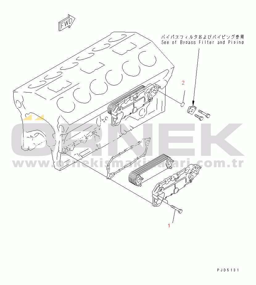 Komatsu SA12V140-1S-TA S/N 10001-UP OIL COOLER MOUNTING(#11893-)