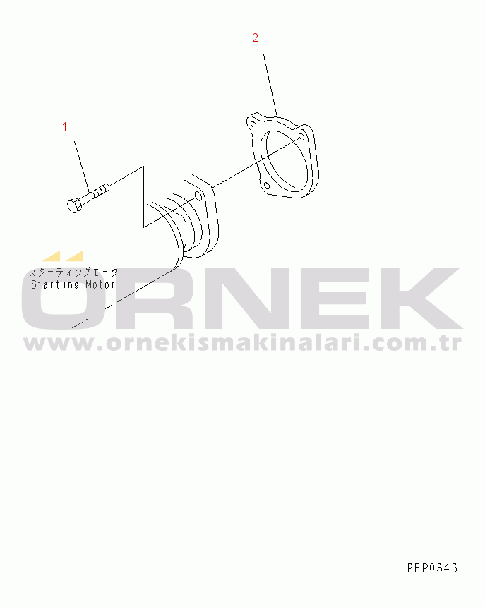 Komatsu SA4D102E-1AB S/N 21240928-UP STARTING MOTOR MOUNTING