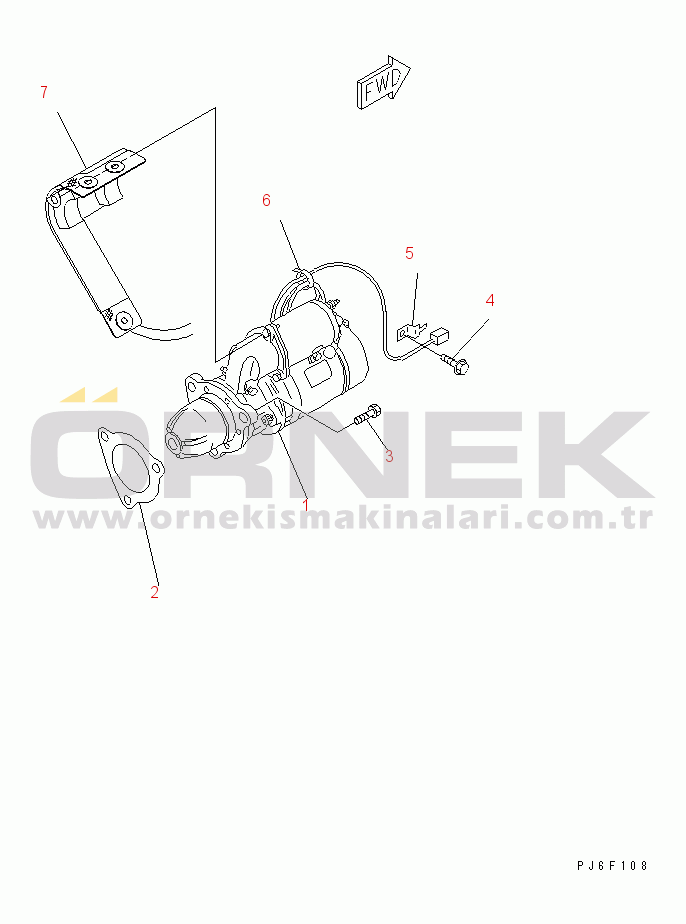 Komatsu SA6D140E-3H-7 S/N 110001-UP STARTING MOTOR MOUNTING (11KW) (FOR PC600¤ 650-6¤-7)(#110976-)