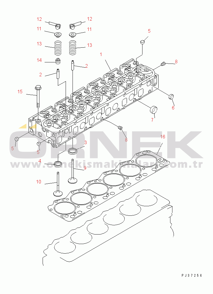 Komatsu SA6D108-1D S/N 15265-UP CYLINDER HEAD(#16381-)