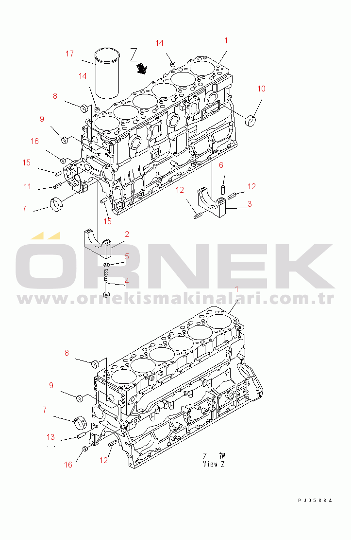 Komatsu SA6D108-1D S/N 15265-UP CYLINDER BLOCK(#21184-)