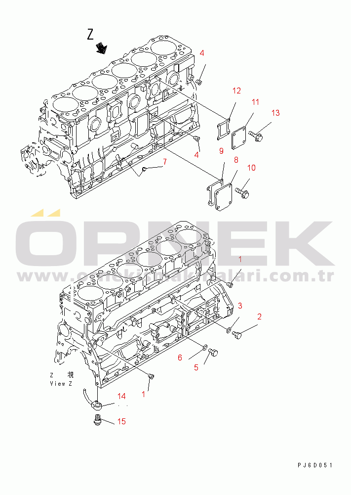 Komatsu SA6D108-1D S/N 15265-UP CYLINDER BLOCK MOUNITNG(#21184-21204)