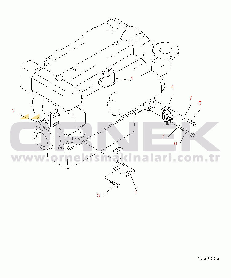 Komatsu SA6D108-1D S/N 15265-UP ENGINE MOUNTING