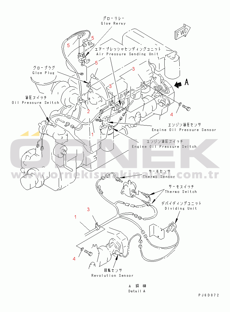 Komatsu SA6D108-1D S/N 15265-UP ENGINE WIRING (2/2) (WITHOUT BODY EARTH)(#21615-)