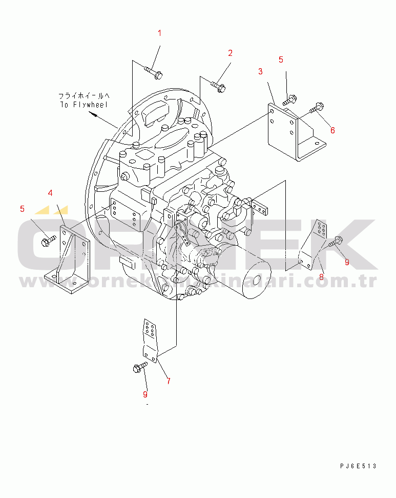 Komatsu SA6D108-1D S/N 15265-UP MARINE GEAR MOUNTING (MGN123X-10) (FORWARDED INDIVIDUALLY PARTS)(#15265-19420)