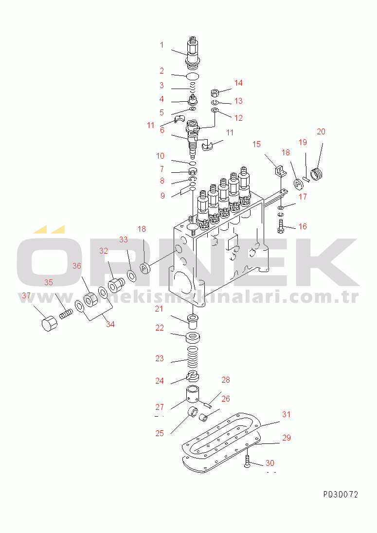 Komatsu SA6D140-1P-G S/N 10001-UP FUEL INJECTION PUMP (PUMP) (2/2) (INNER PARTS)(#19807-)