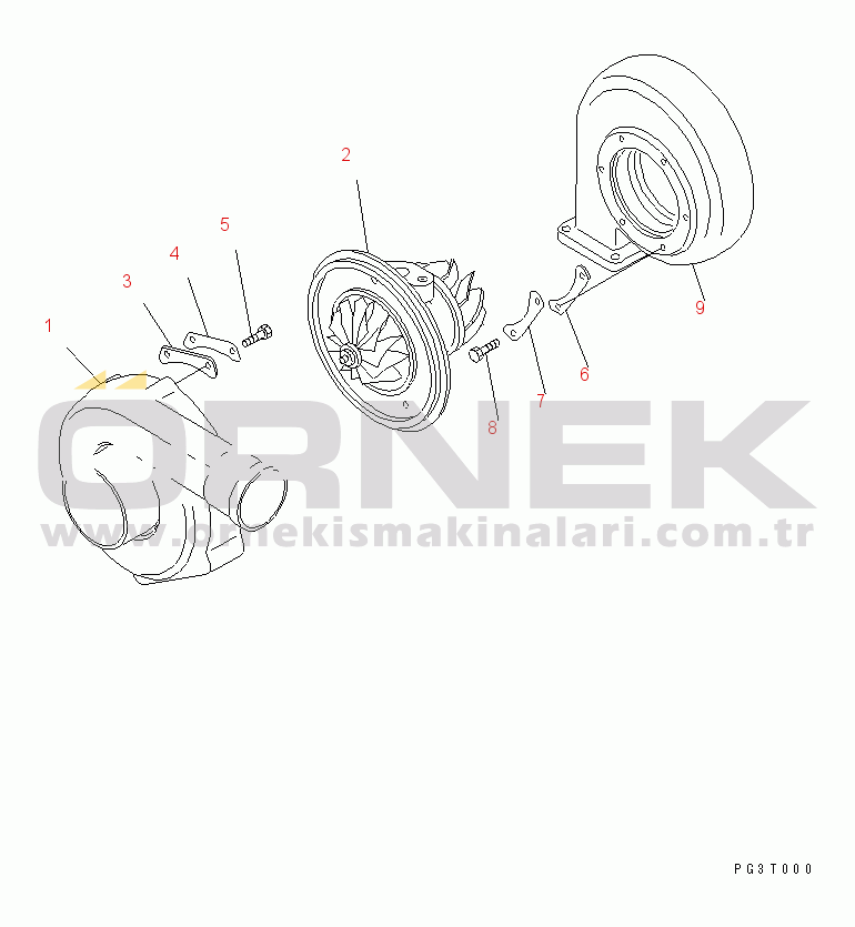 Komatsu SA6D110-1W S/N 54110-UP TURBOCHARGER