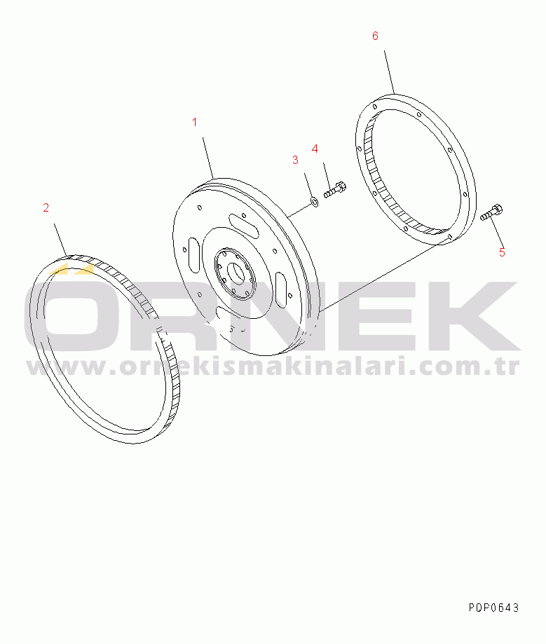 Komatsu SA6D114-1AA S/N 21271827-UP FLYWHEEL