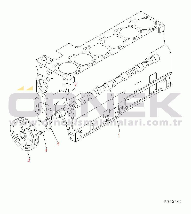 Komatsu SA6D114-1AA S/N 21271827-UP CAMSHAFT