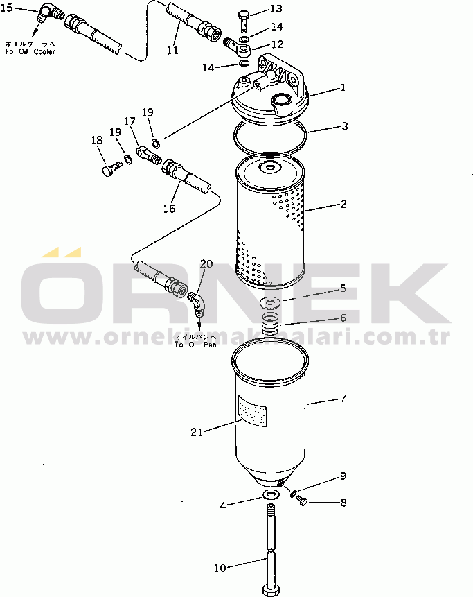 Komatsu SA6D110-1G S/N 12653-UP BY-PASS OIL FILTER(#12653-49999)
