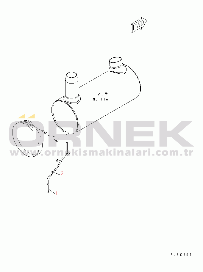 Komatsu SA6D125E-2A-K7 S/N 60721-UP MUFFLER DRAIN HOSE(#81415-)