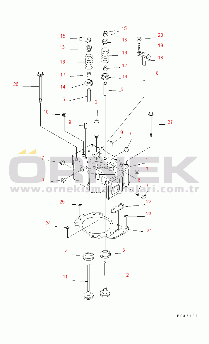 Komatsu SA6D125E-2C-S S/N 60721-UP CYLINDER HEAD(#60721-67603)