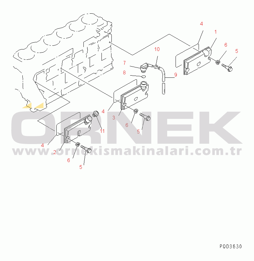 Komatsu SA6D125E-2C-S S/N 60721-UP CAMFOLLOWER COVER(#71940-)
