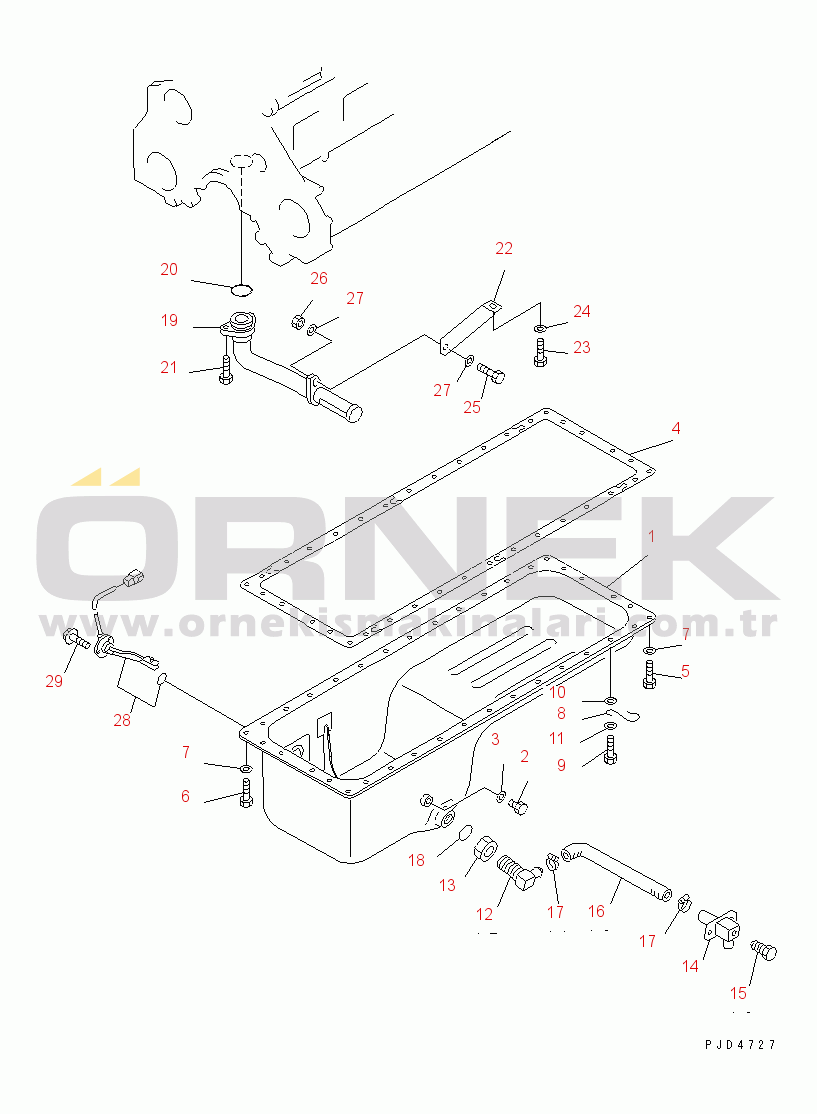 Komatsu SA6D125E-2C-S S/N 60721-UP OIL PAN AND SUCTION TUBE(#78287-)