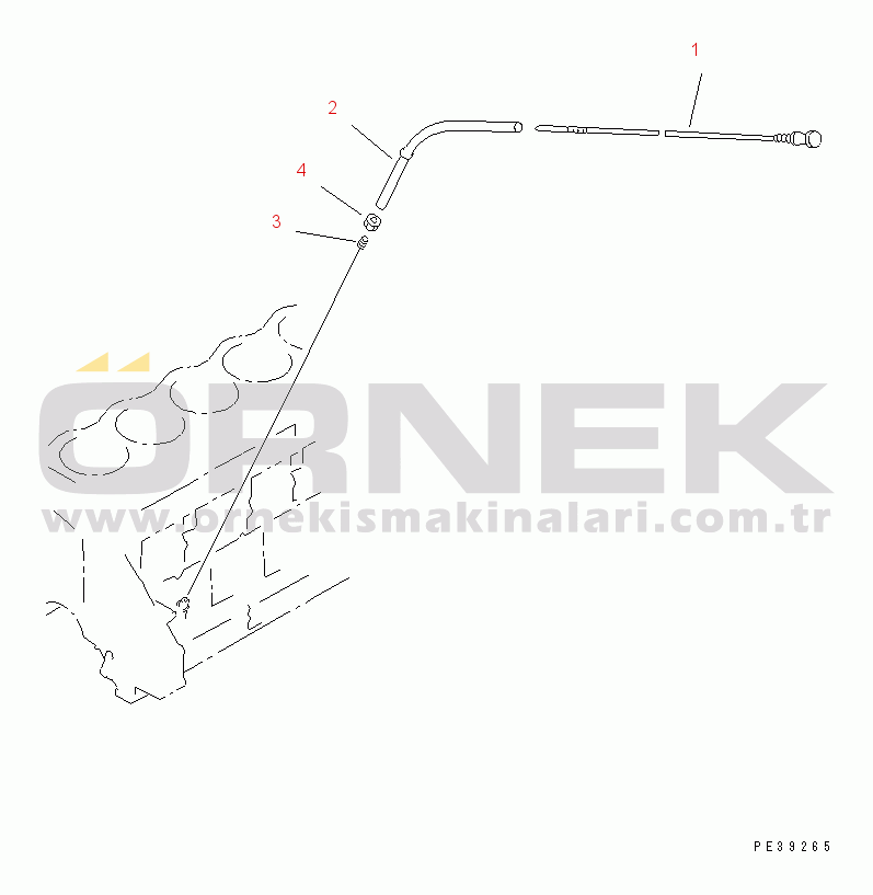 Komatsu SA6D125E-2C-S S/N 60721-UP OIL LEVEL GAUGE(#61589-78286)