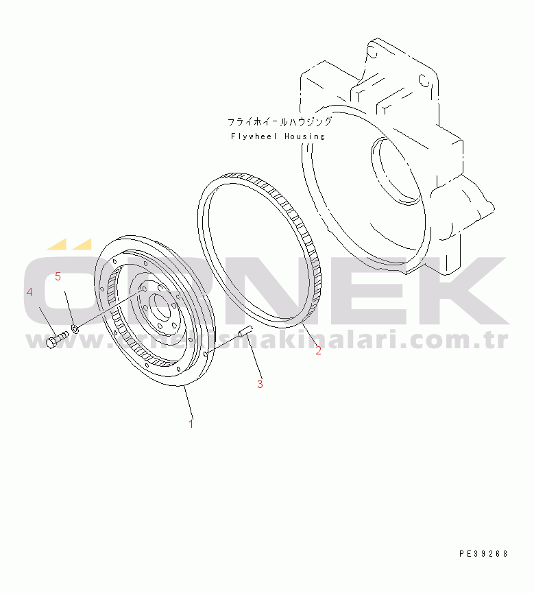 Komatsu SA6D125E-2C-S S/N 60721-UP FLYWHEEL(#61589-)