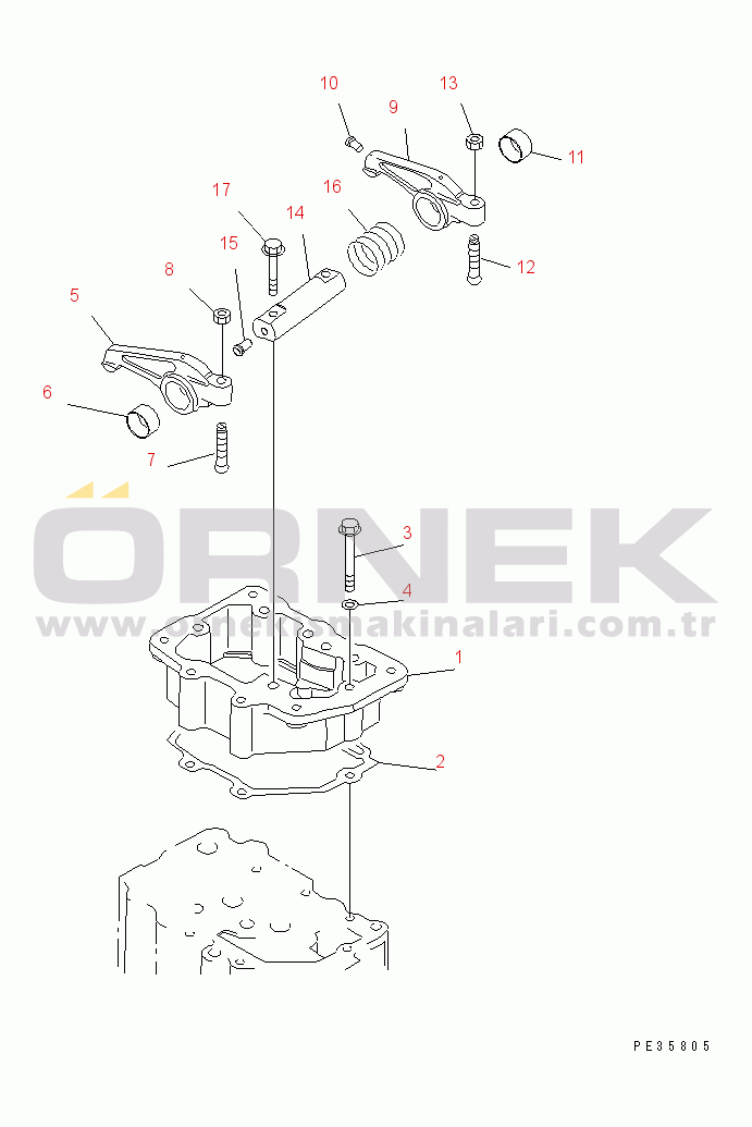 Komatsu SA6D125E-2C-S S/N 60721-UP ROCKER ARM(#60721-75757)
