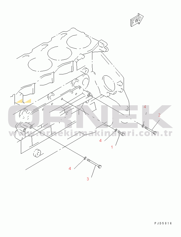 Komatsu SA6D125E-2C-S S/N 60721-UP OIL COOLER MOUNTING PARTS(#75758-)