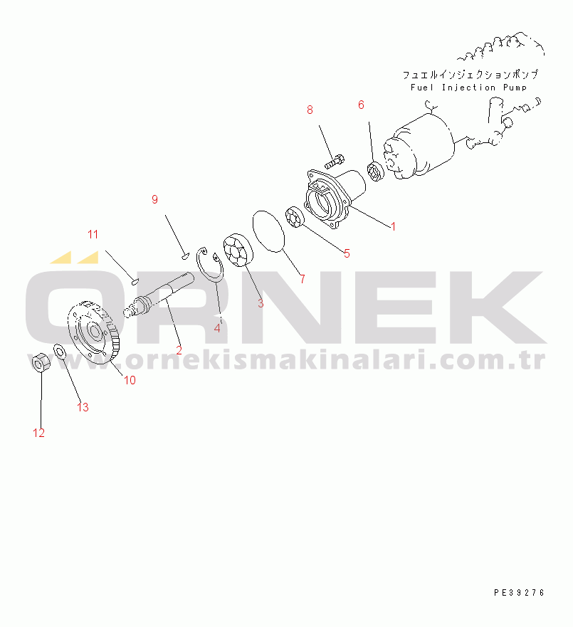 Komatsu SA6D125E-2C-S S/N 60721-UP FUEL INJECTION PUMP DRIVE(#61589-)