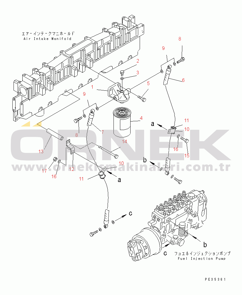 Komatsu SA6D125E-2C-S S/N 60721-UP FUEL FILTER
