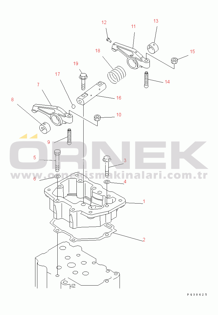 Komatsu SA6D125-1Z S/N 44217-UP ROCKER ARM AND HOUSING