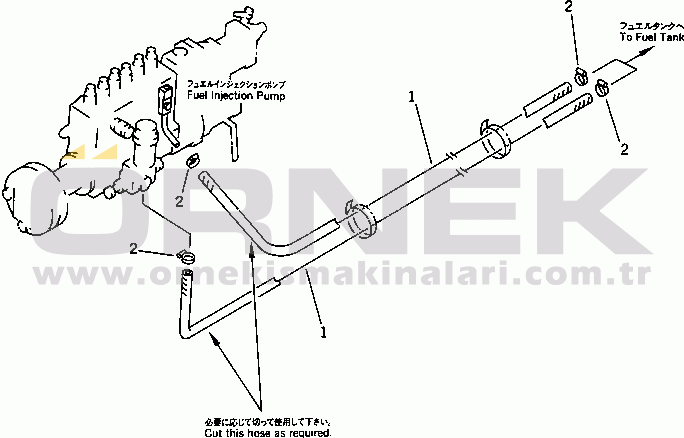 Komatsu SA6D125-1Z S/N 44217-UP FUEL HOSE FURNISHING(SA6D125-1Z #44217-)