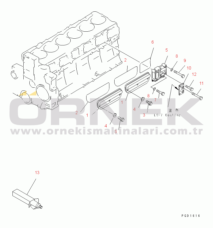 Komatsu SA6D140-1LL S/N 10001-UP CAMFOLLOWER COVER(#10001-10020)