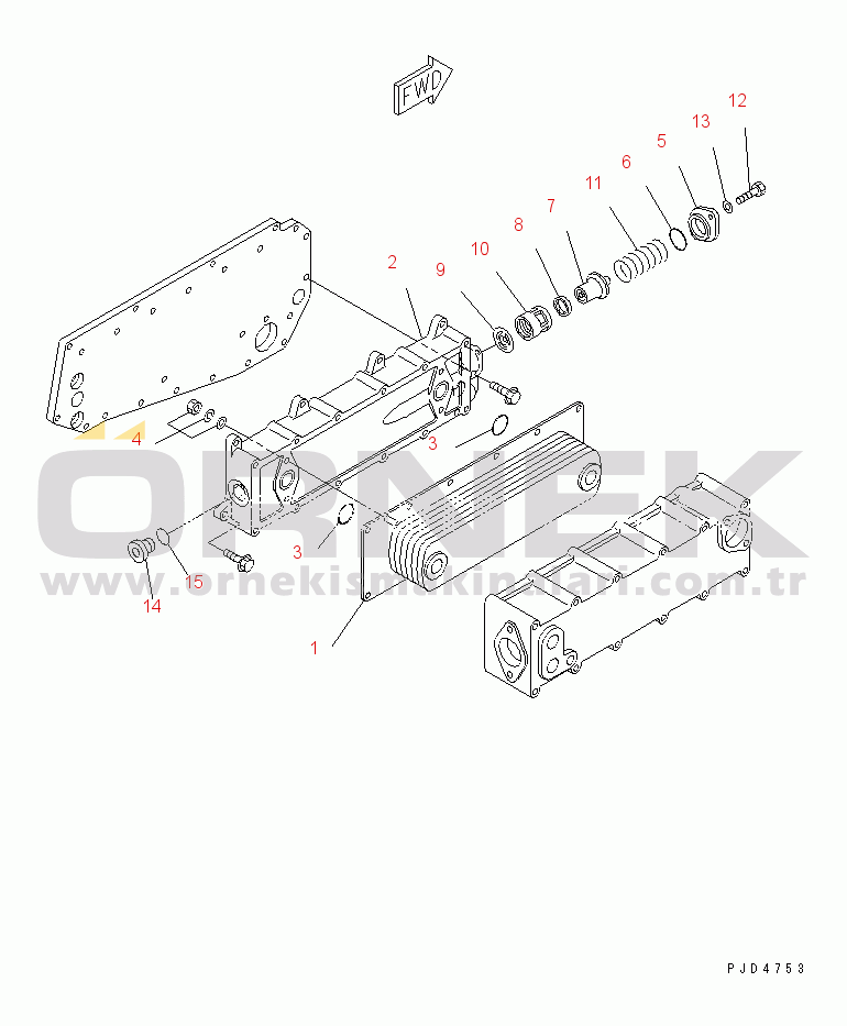 Komatsu SA6D140-1LL S/N 10001-UP OIL COOLER(#10117-)
